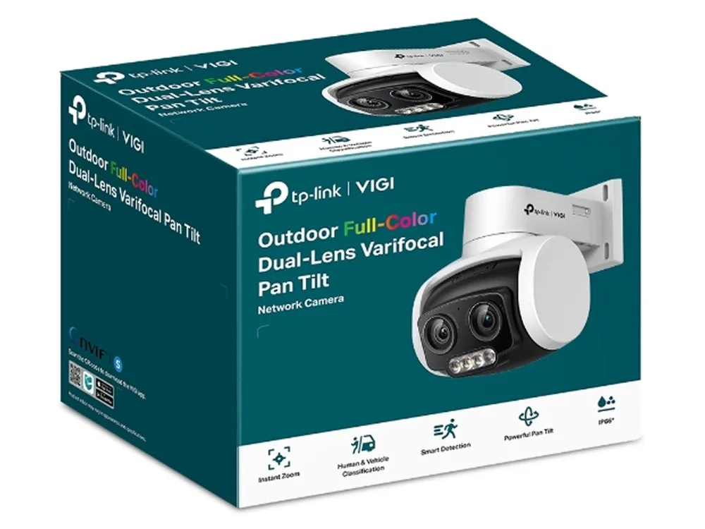 TP-Link VIGI 4MP Outdoor Full-Color Dual-Lens Varifocal Pan Tilt Network Camera