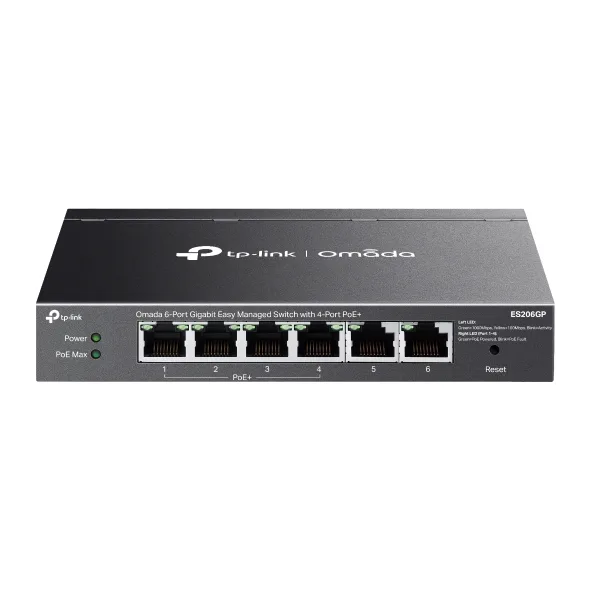 ES206GP_UN_1.0_overview_01_normal_20241217065423k Omada 6-Port Gigabit Easy Managed Switch with 4-Port PoE+